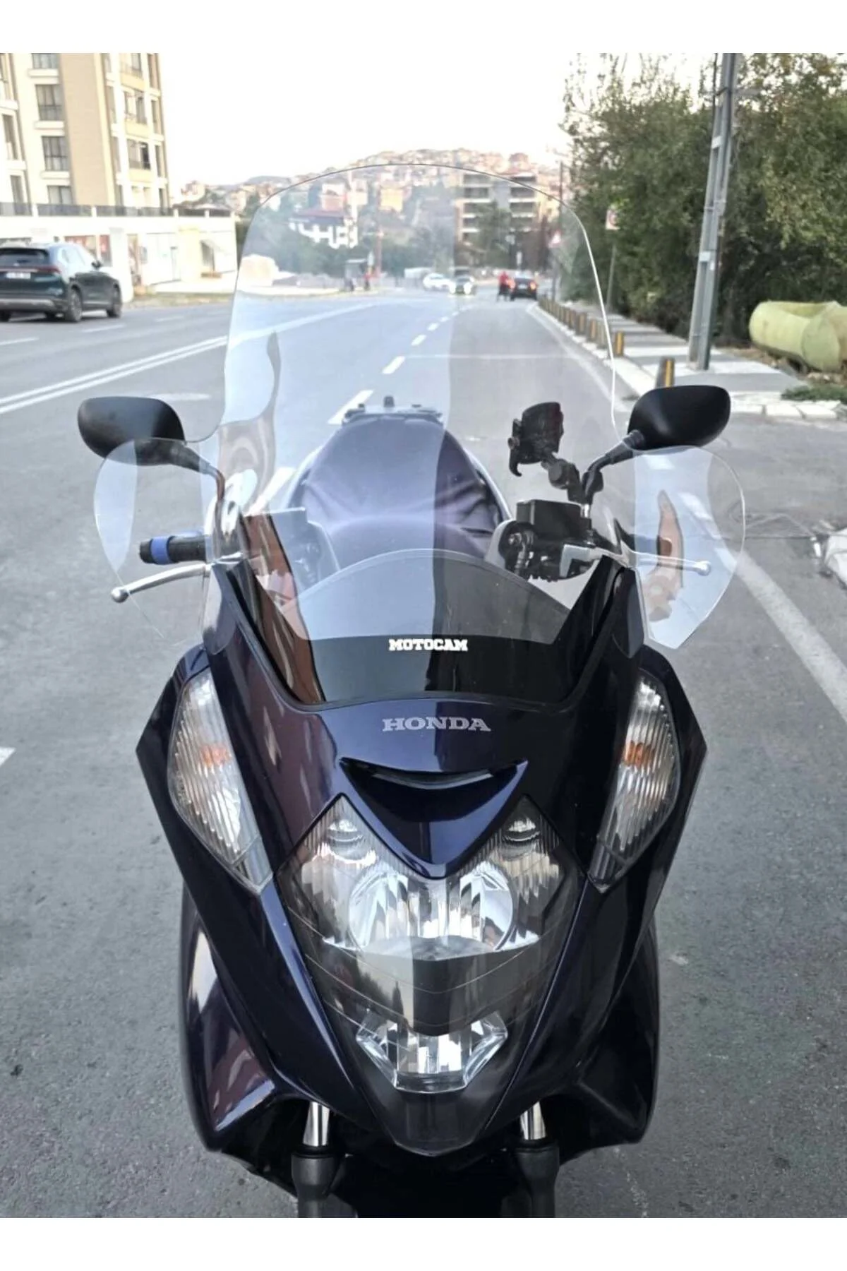 Honda Silverwing FJS 400 Ön Cam 2001-2012 Model 68cm Şeffaf Renkli 4mm ELCİKLİ