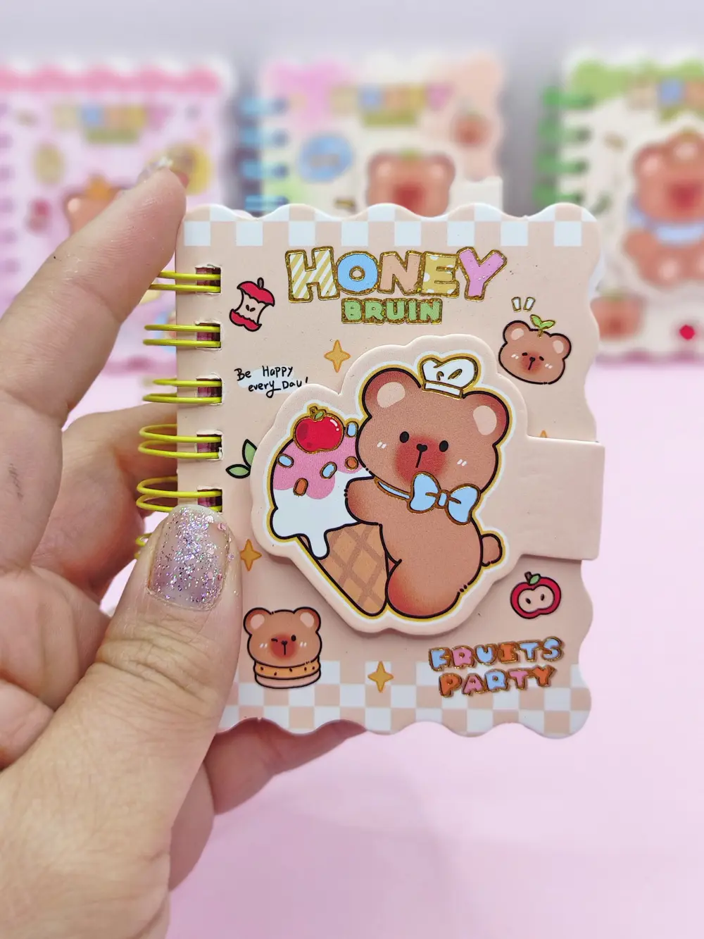 Honey Bear Cırtlı Cep Boy Sevimli Ayıcık Mini Not Defteri (7x8 cm