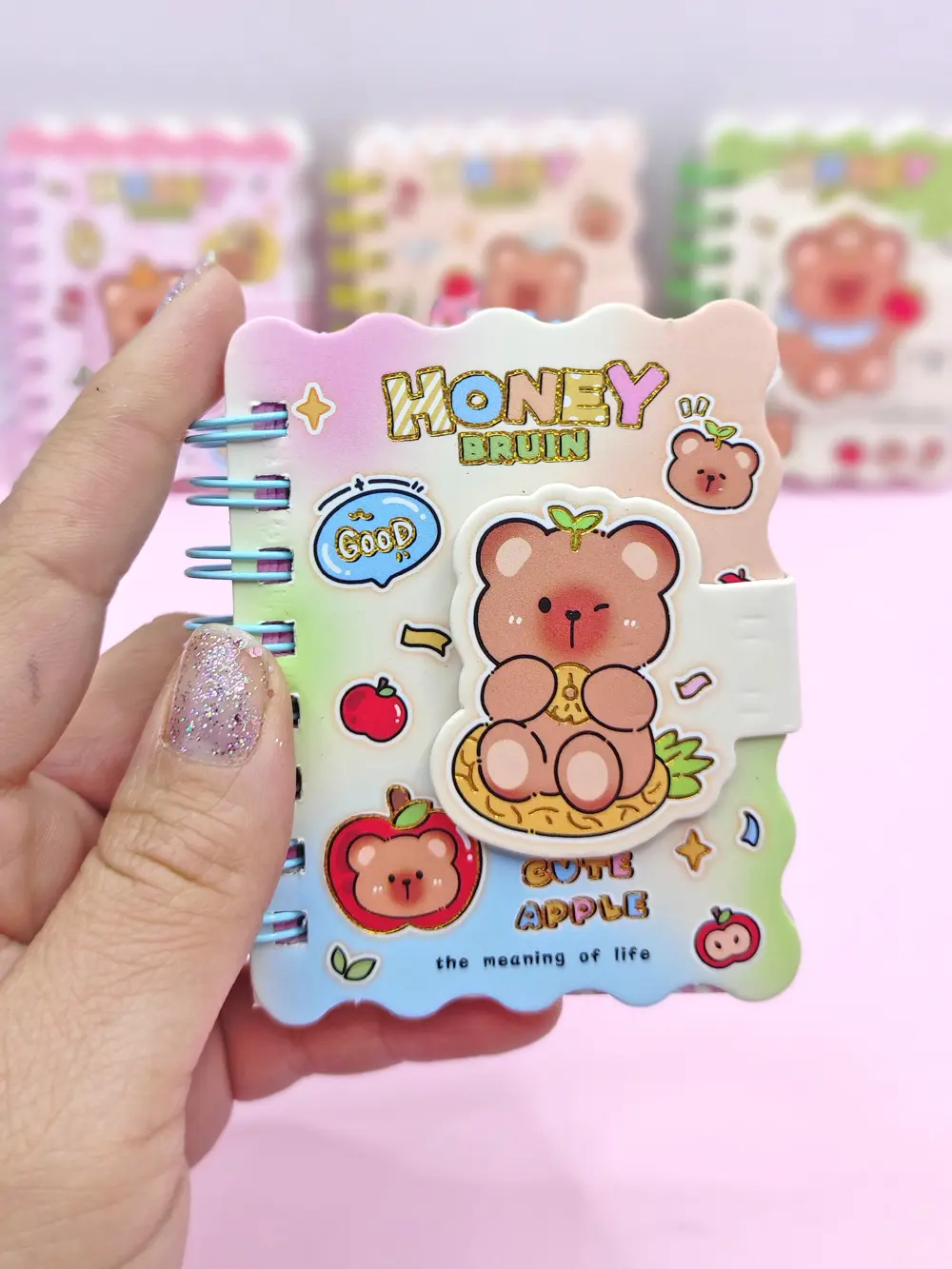 Honey Bear Cırtlı Cep Boy Sevimli Ayıcık Mini Not Defteri (7x8 cm