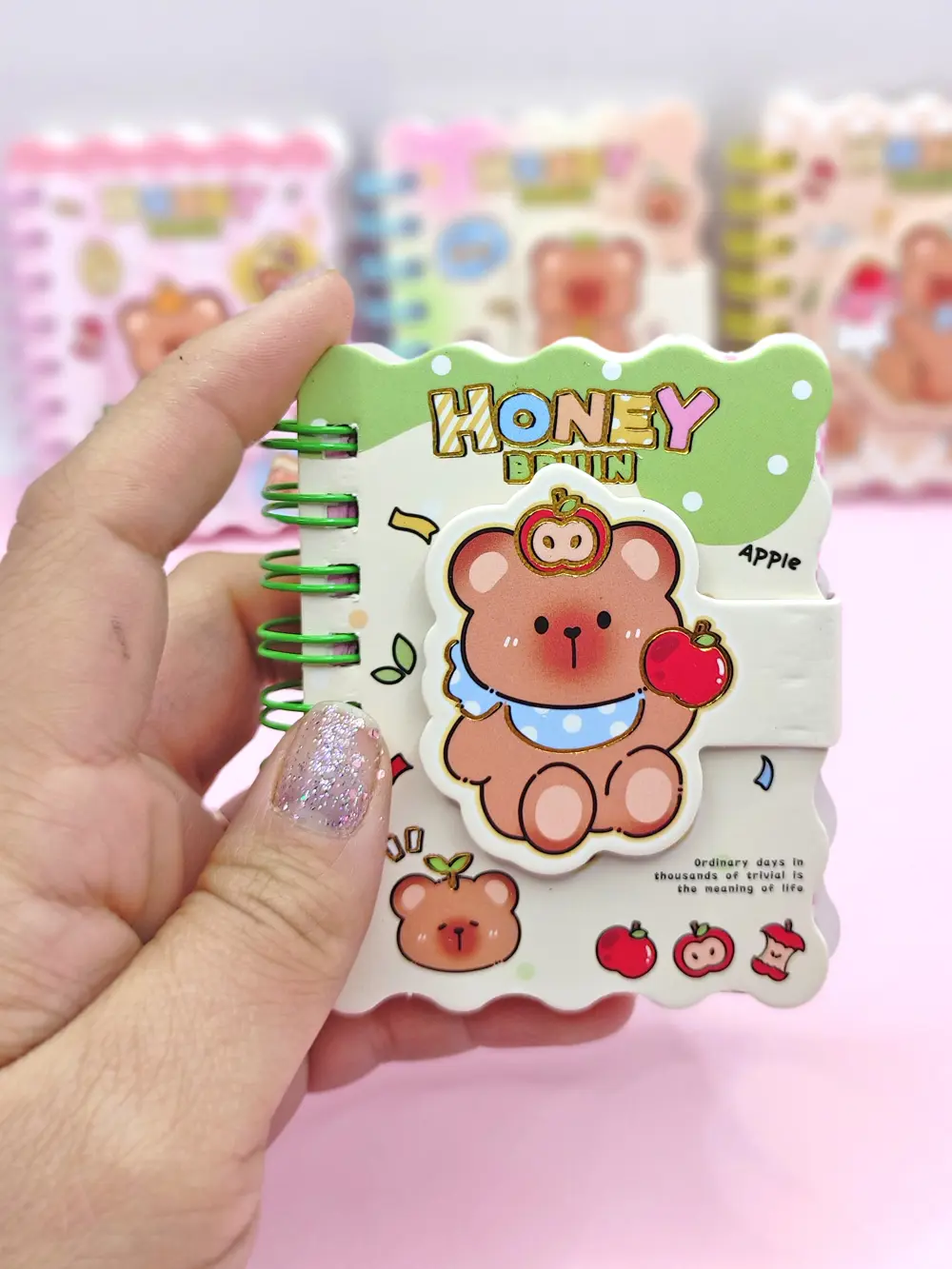 Honey Bear Cırtlı Cep Boy Sevimli Ayıcık Mini Not Defteri (7x8 cm