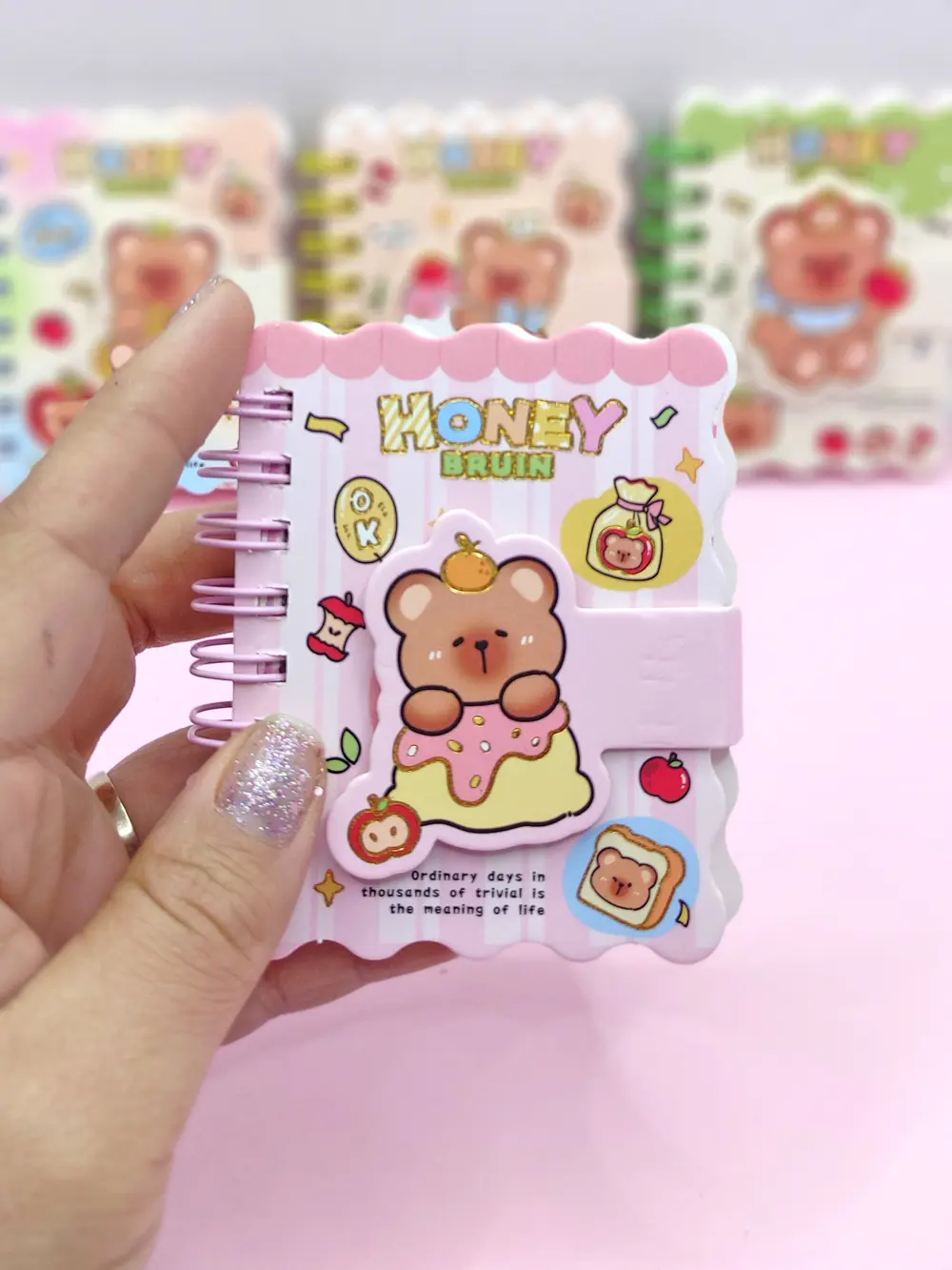 Honey Bear Cırtlı Cep Boy Sevimli Ayıcık Mini Not Defteri (7x8 cm
