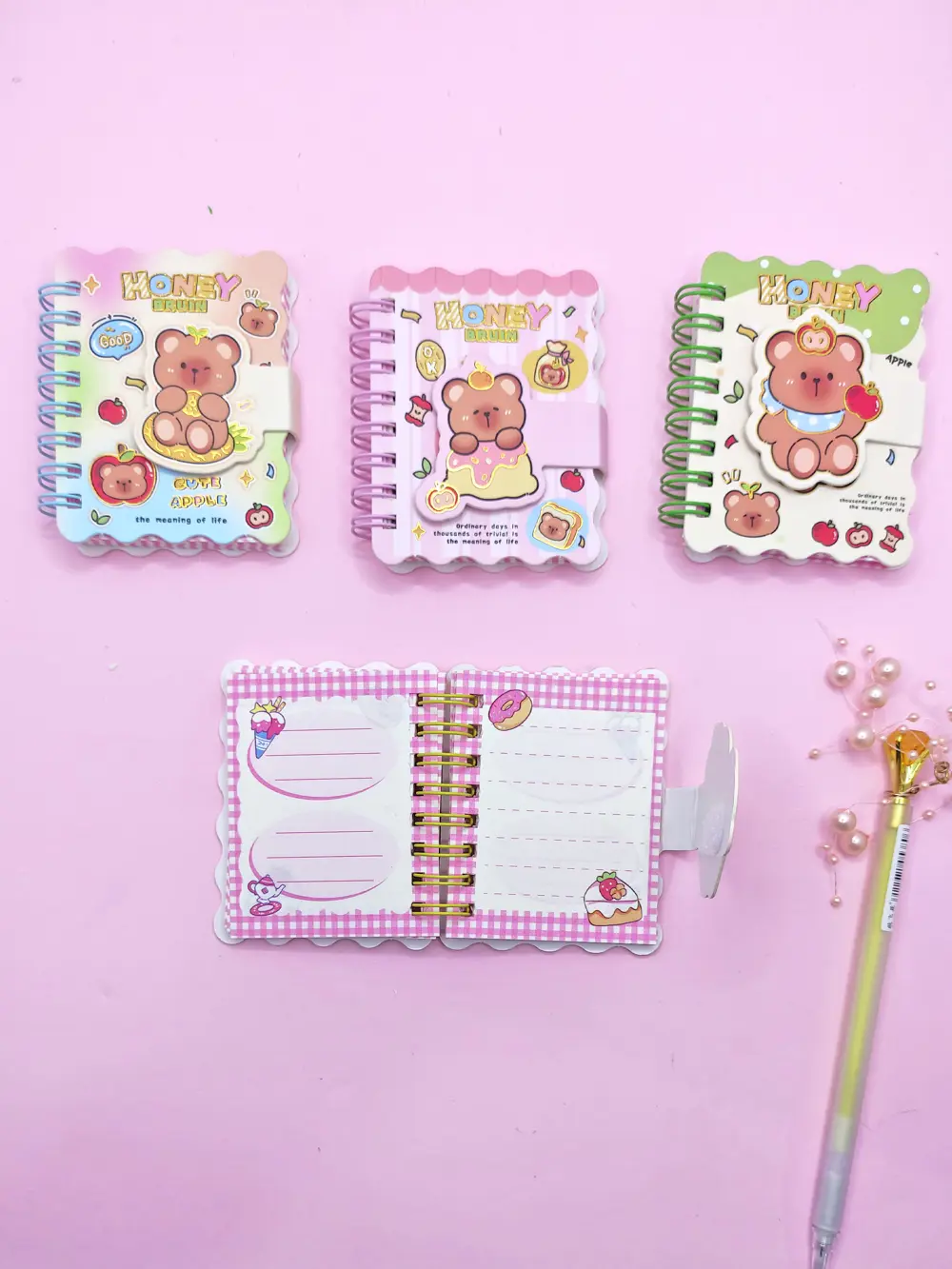 Honey Bear Cırtlı Cep Boy Sevimli Ayıcık Mini Not Defteri (7x8 cm