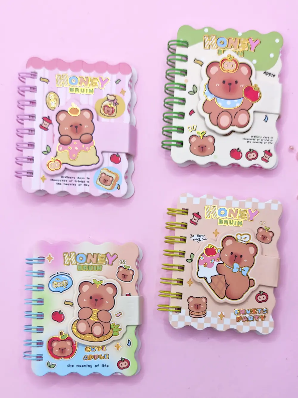Honey Bear Cırtlı Cep Boy Sevimli Ayıcık Mini Not Defteri (7x8 cm