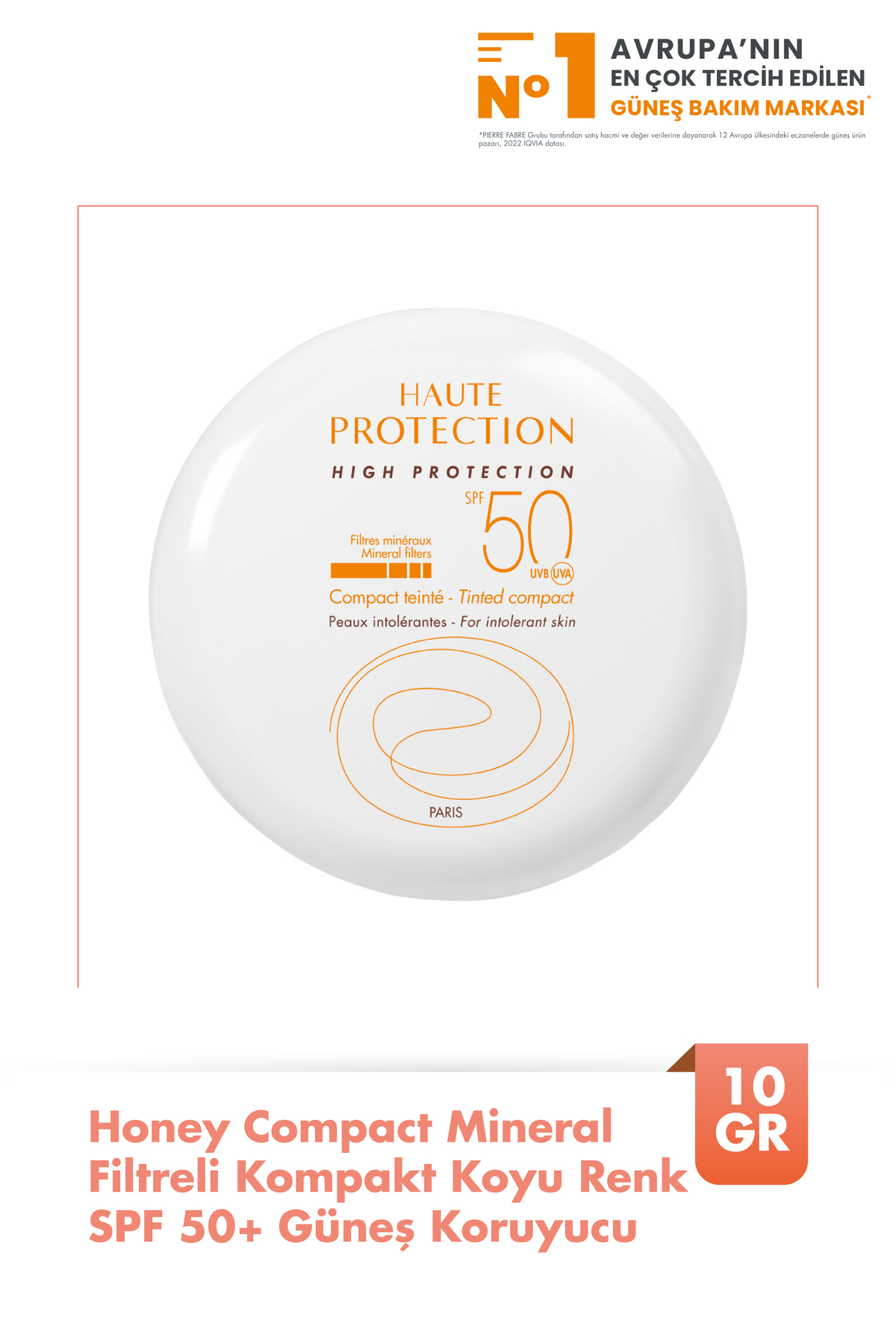 Avene Honey Compact Mineral Filtreli Koyu Renkli Spf 50+ Cilt Tonu Eşit