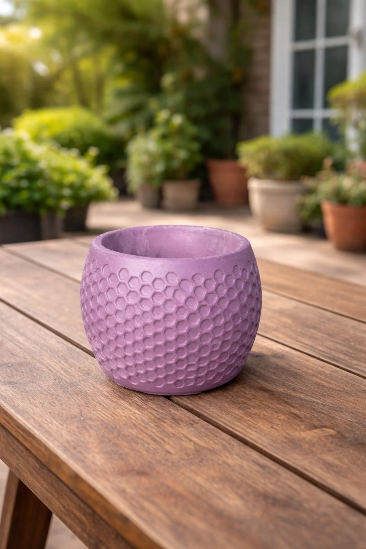 Honeycomb Desenli Mor Saksı - Görsel 3