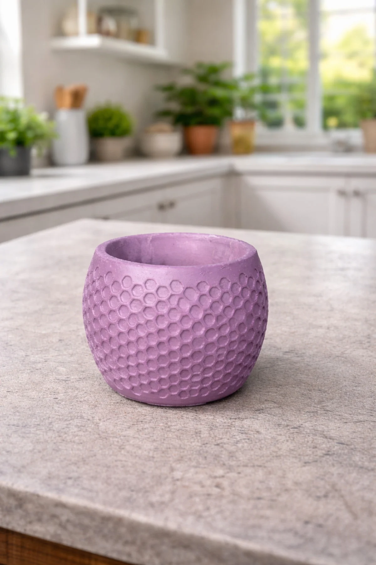 Honeycomb Desenli Mor Saksı - Görsel 2