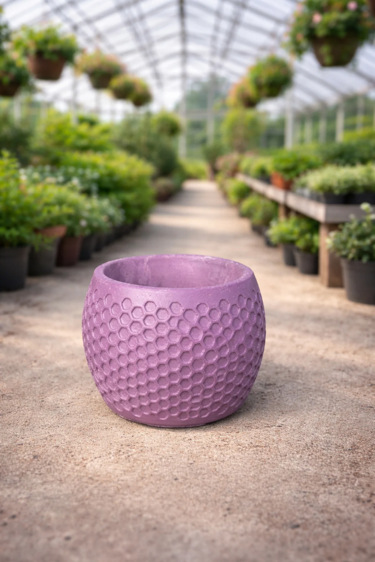 Honeycomb Desenli Mor Saksı