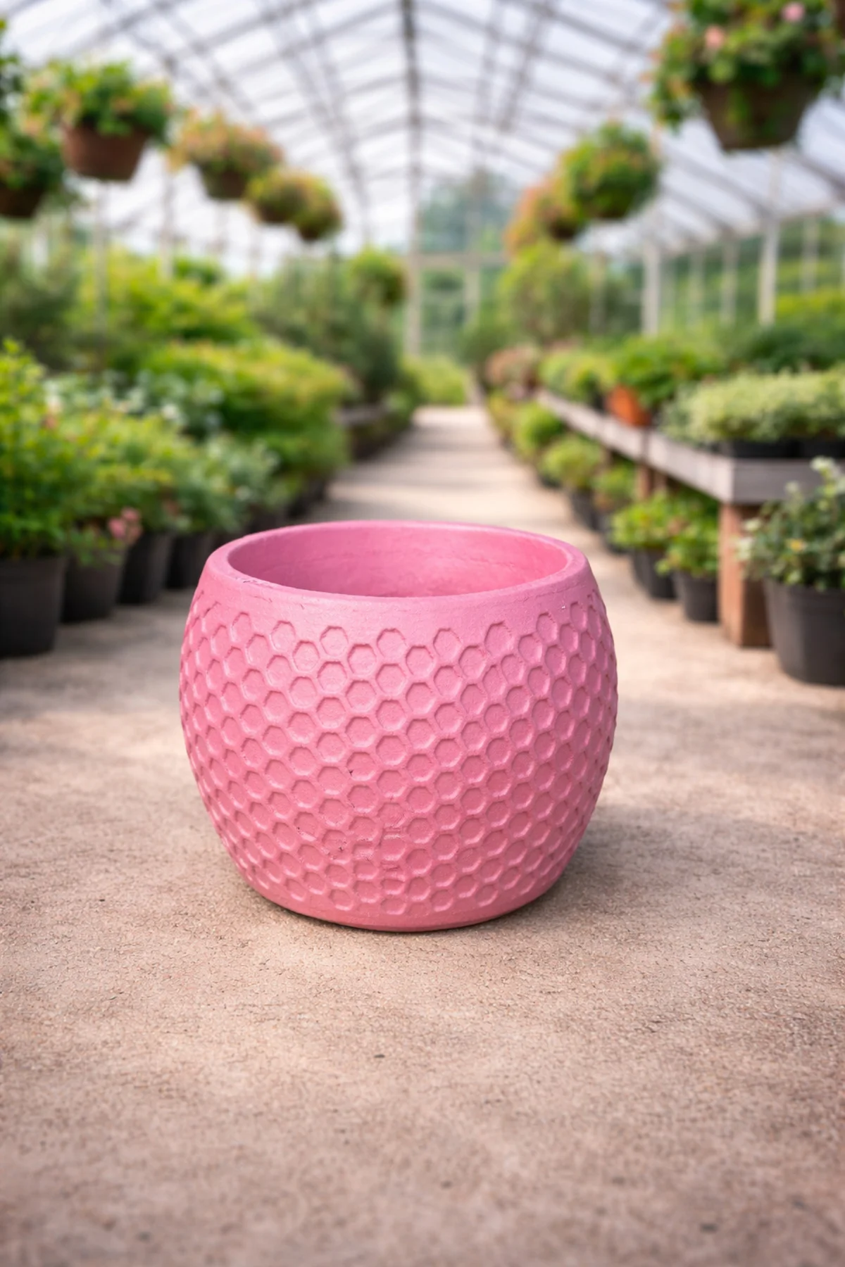 Honeycomb Desenli Pembe Saksı - Görsel 8