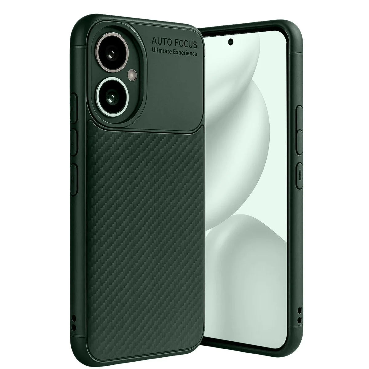 Honor 400 Kılıf Auto Focus Karbon Kapak - Koyu Yeşil Honor 400 Kılıf Auto Focus Karbon Kapak - Koyu Yeşil