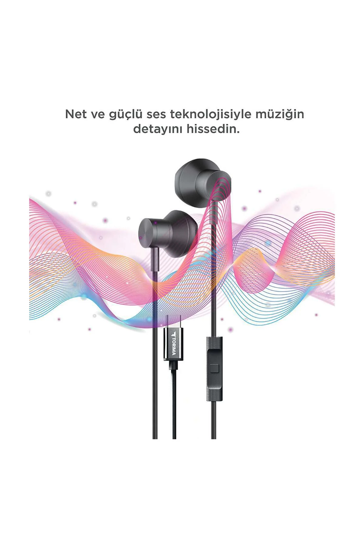 Honor 600 Pro İle UyumluType C Streo Kulaklık 1.2M Manyetik Kulak