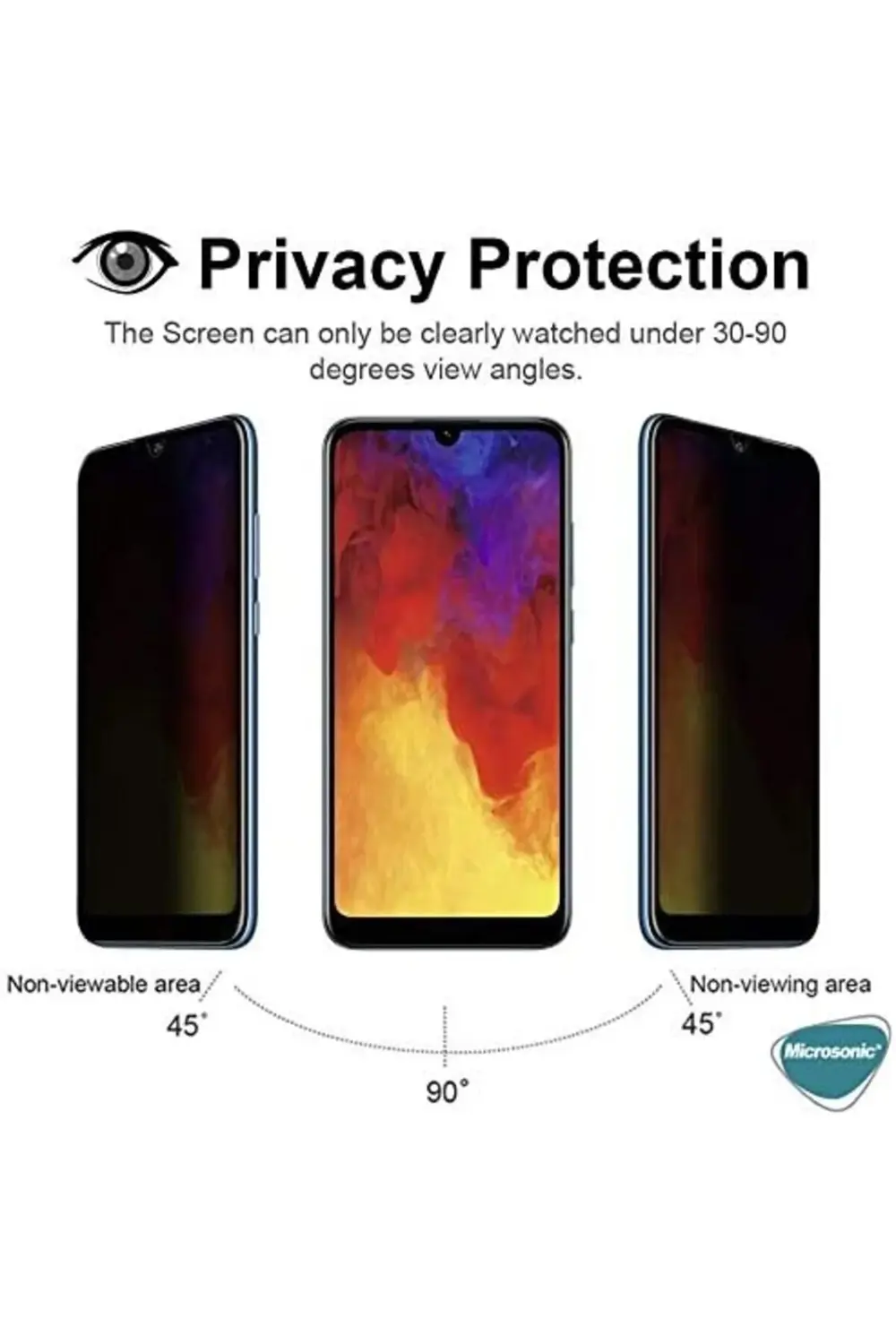 Honor 8A Privacy 5D Gizlilik Filtreli Cam Ekran Koruyucu Siyah 39