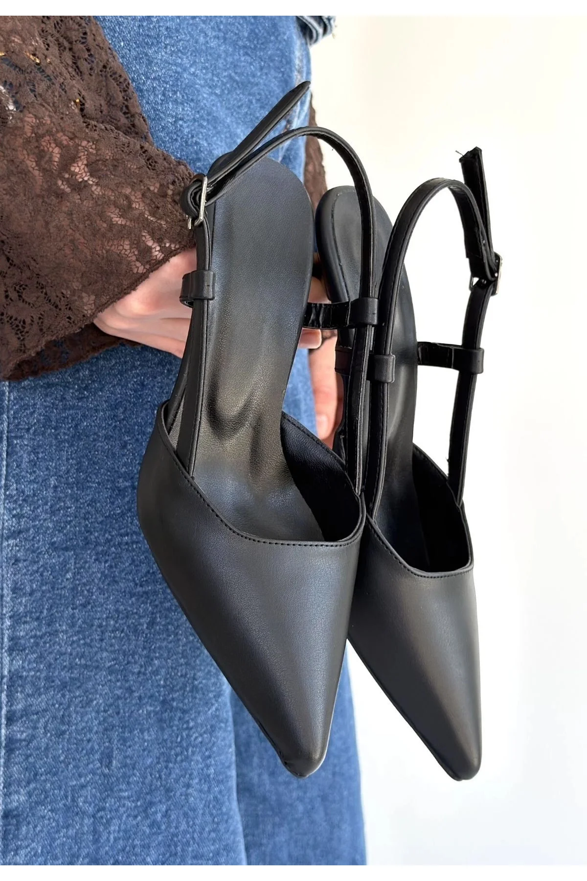 Hoost Siyah Cilt Topuklu Ayakkabı