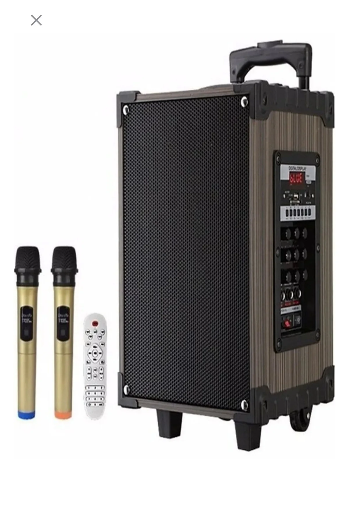 Hoparlör Çift Mikrofon, Bluetooth, USB, Sd Kart Kumandalı 100Watt