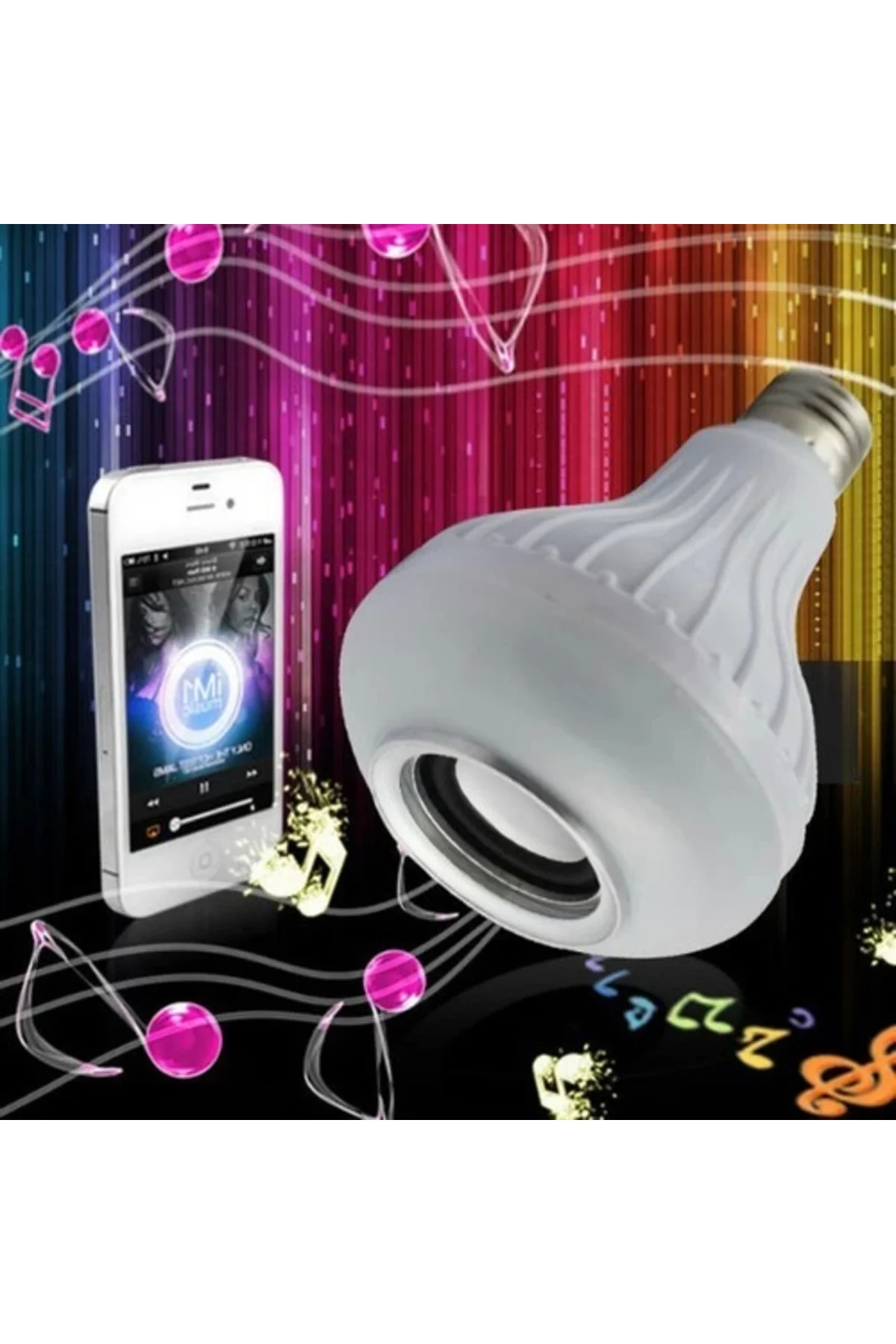 Hoparlör ve Led Lamba Uzaktan Kumandalı Ampül ( Lisinya )