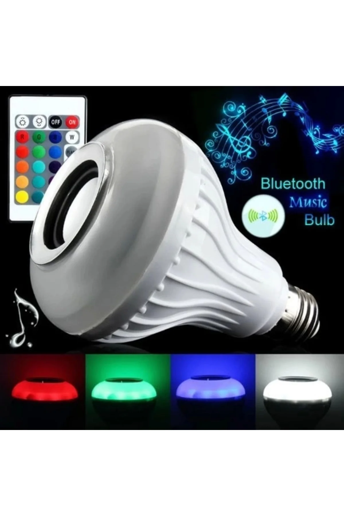 Hoparlör ve Led Lamba Uzaktan Kumandalı Ampül