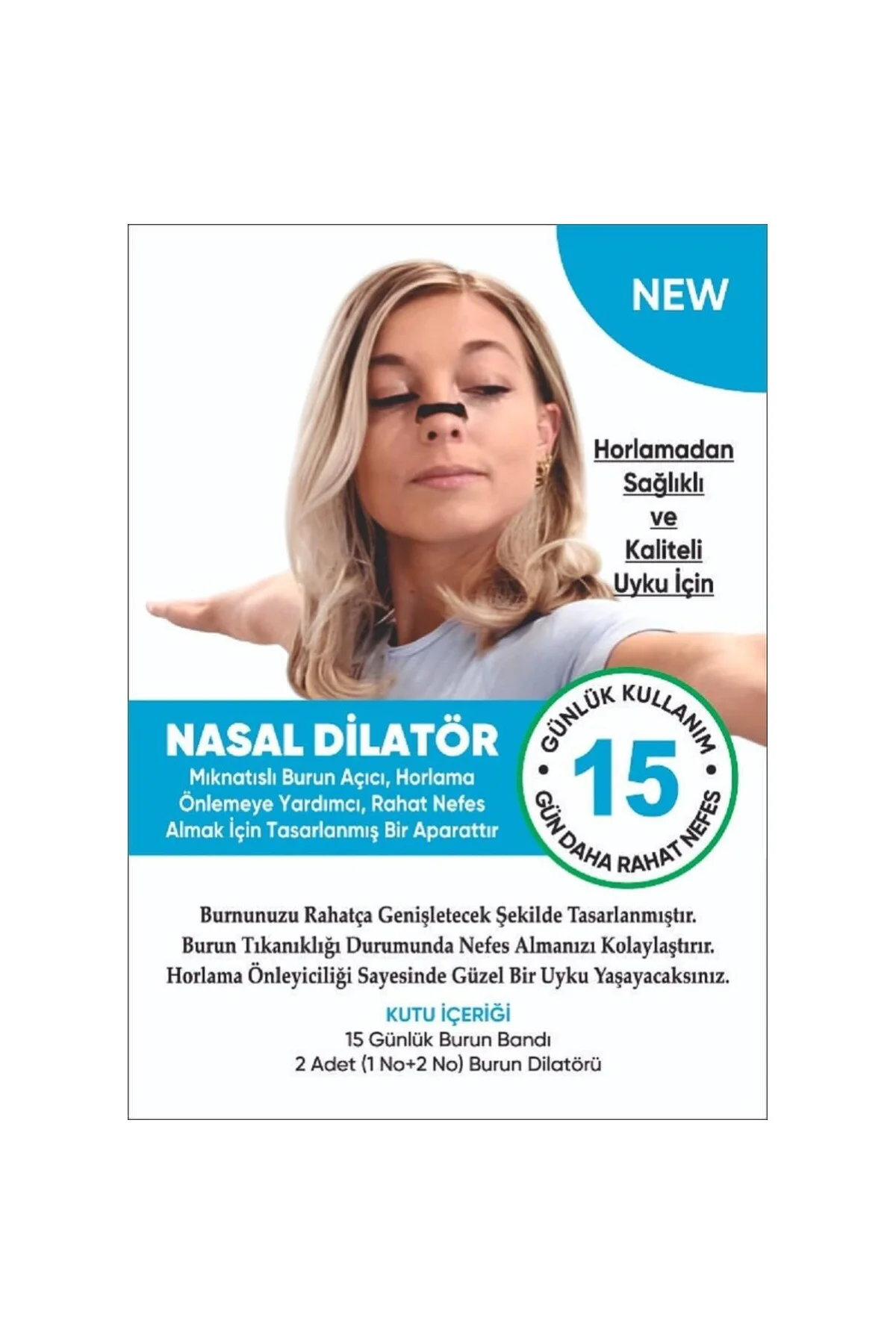 Horlama önlemeye yardımcı nefes açıçı nasal dilatör 2 adet (1 no+