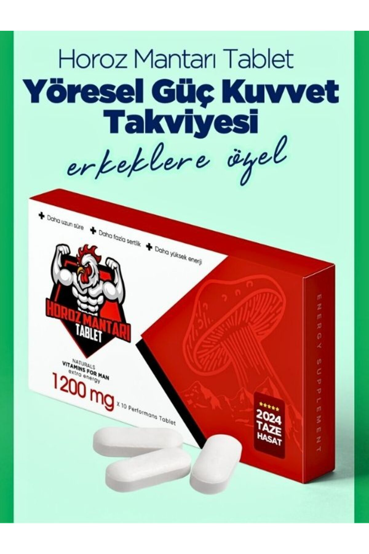 Horoz Mantarı Tablet Güç Kuvet 1200mg*10 Tablet