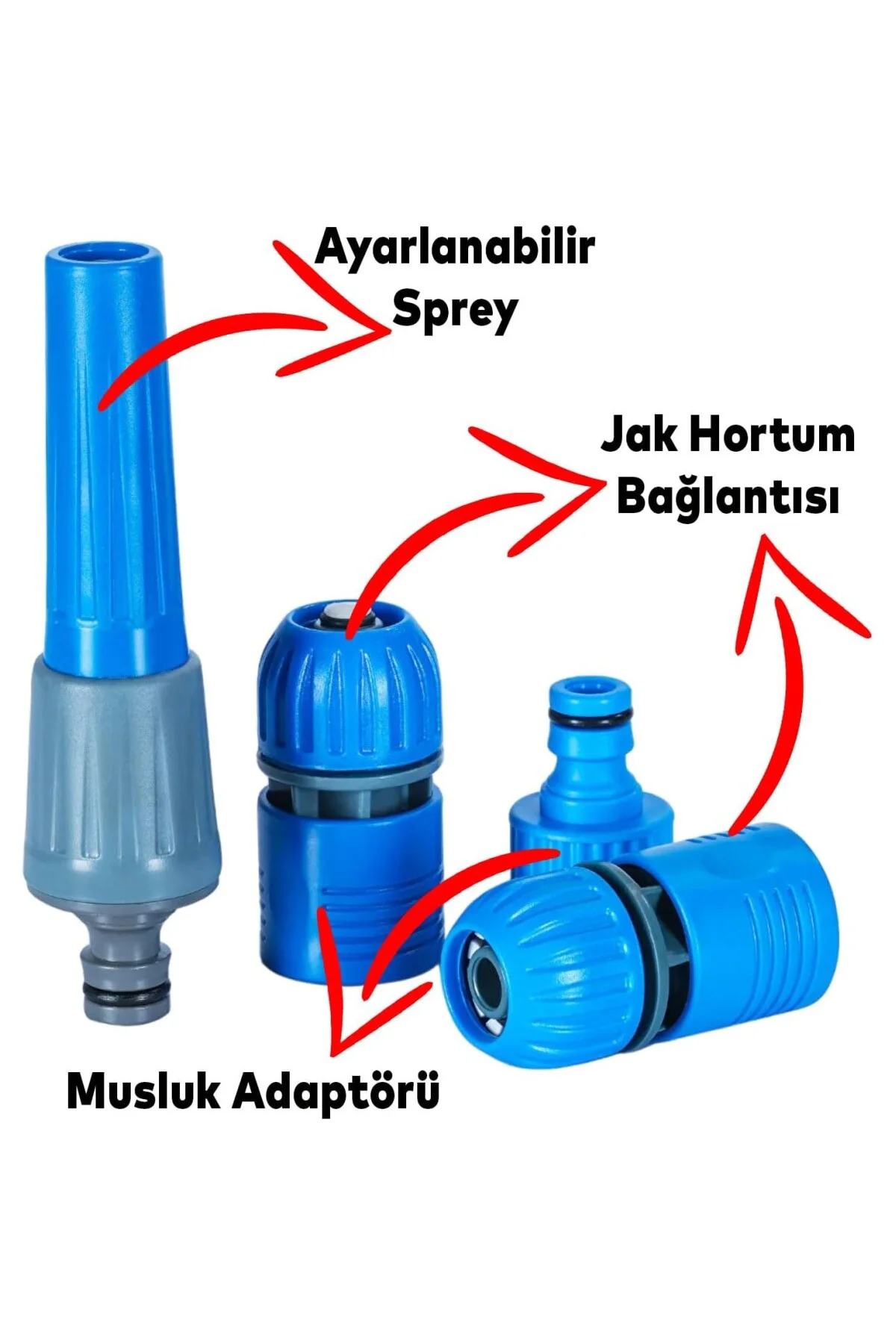 Hortum Seti Garden Kit Bahçe Çeşme Su Hortumu İç Çap 1/2 Sulama A
