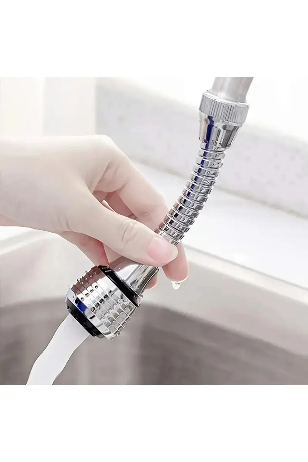 Hortumlu Esnek Su Tasarruflu 2 Modlu Musluk Başlığı