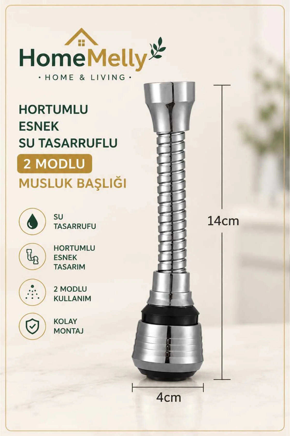 Hortumlu , Su Tasaruflu, Esnek Musluk Ucu