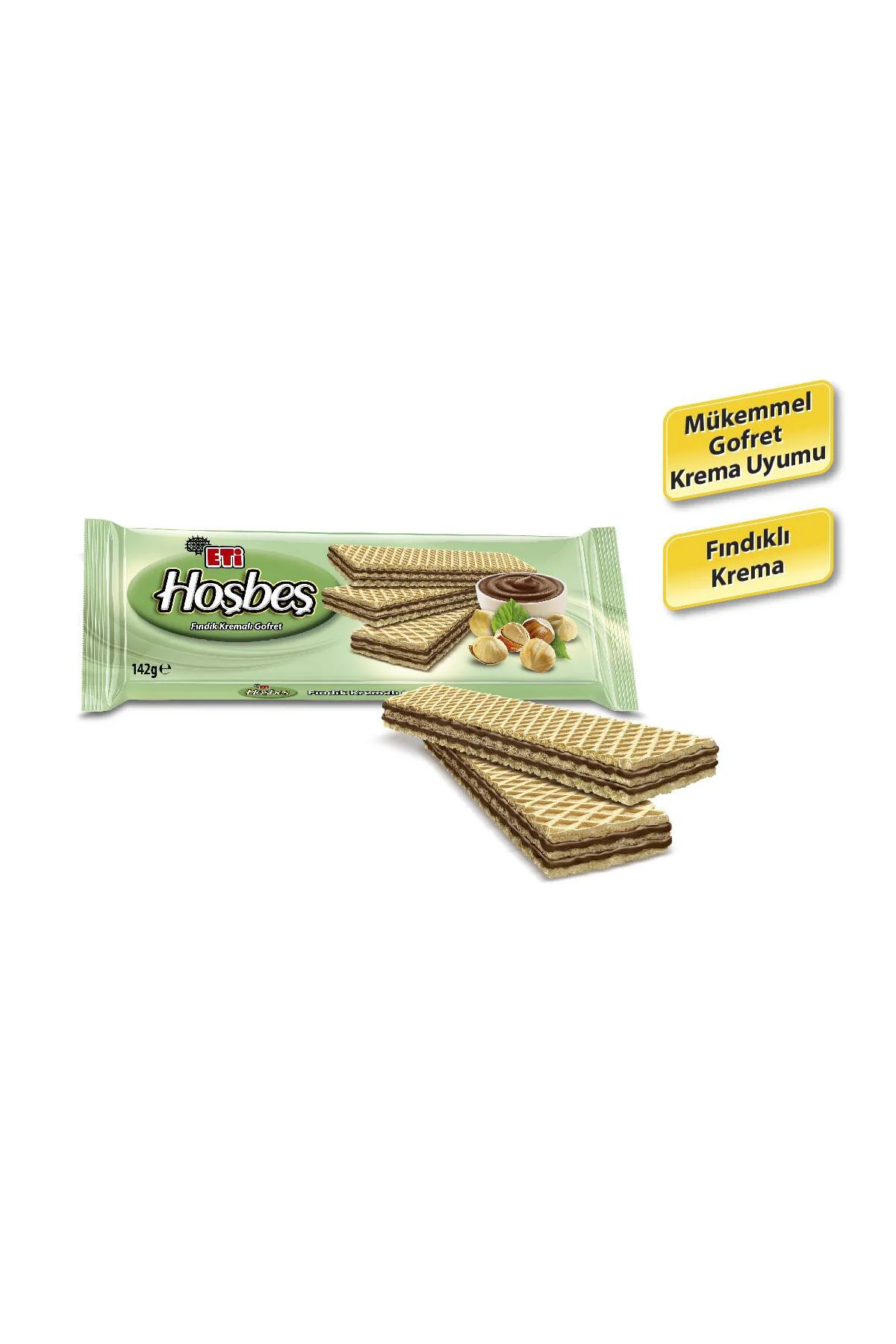 Hoşbeş Fındık Kremalı Gofret 142 g x 20 Adet