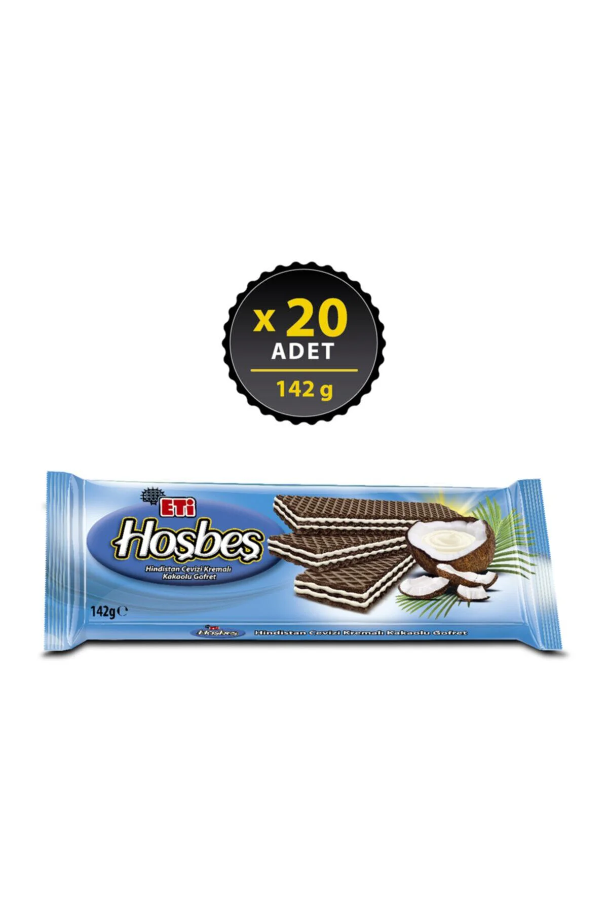 Hoşbeş Hindistan Cevizi KremalI Gofret 142 g x 20 Adet