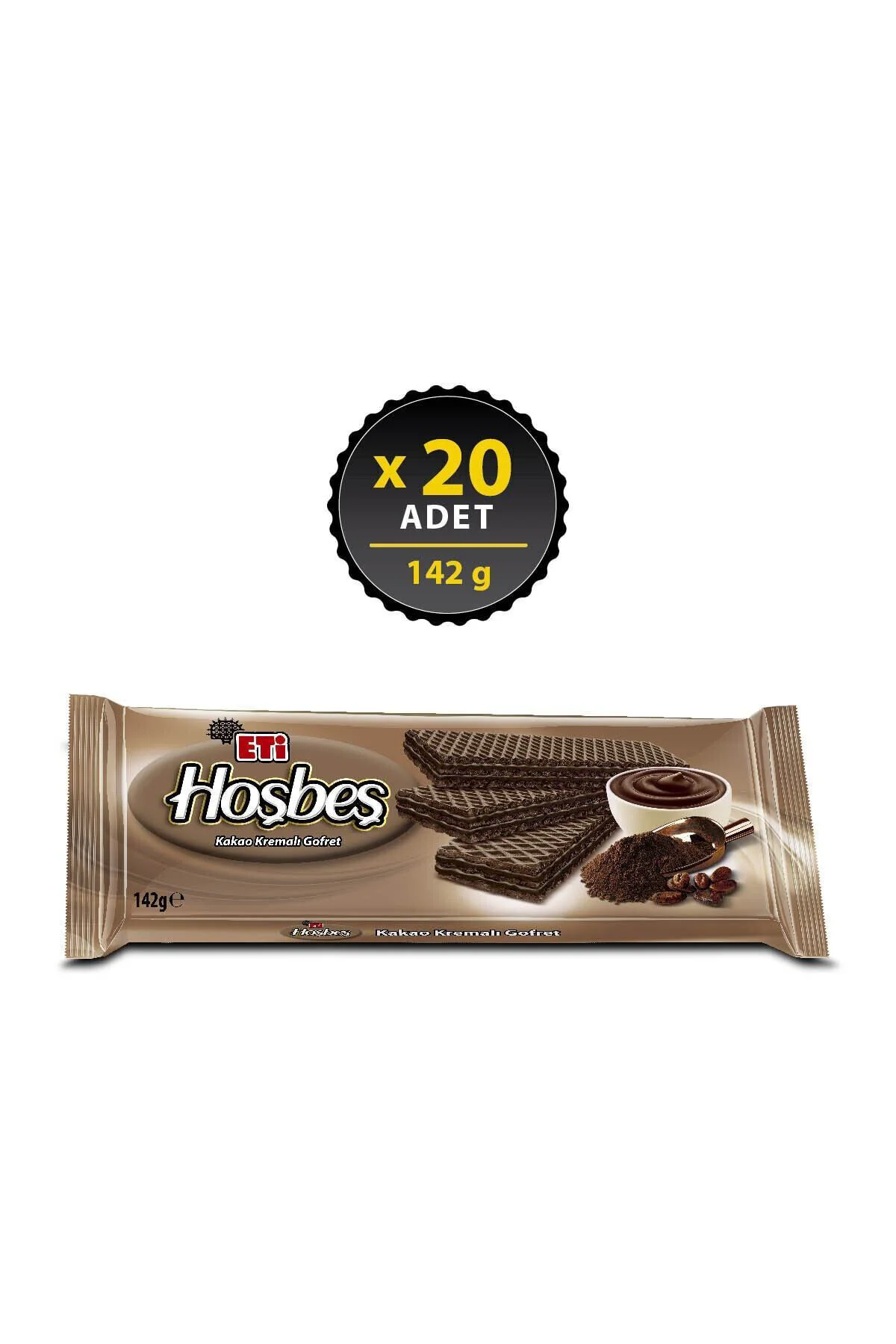 Hoşbeş Kakao KremalI Gofret 142 g x 20 Adet