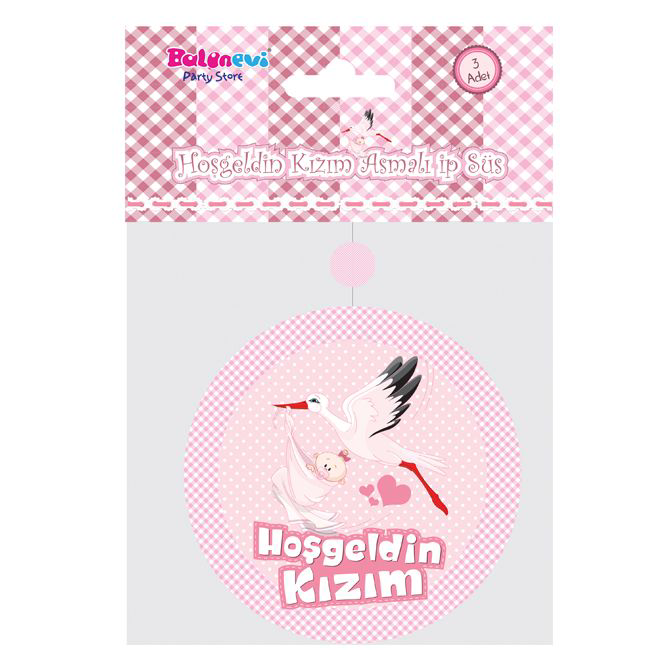 Hoşgeldin Kızım Yazılı Baby Shower Partisi Asmalı İp Süs 3 Adet Hoşgeldin Kızım Yazılı Baby Shower Partisi Asmalı İp Süs 3 Adet