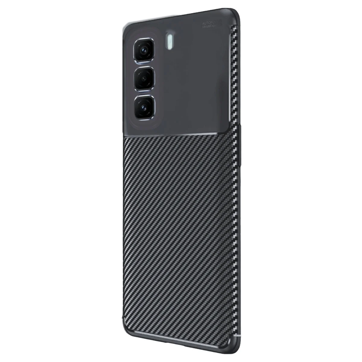 Hot 50 Pro Plus 4G Auto Focus Karbon Kapak - Siyah (Maksimum Koruma)