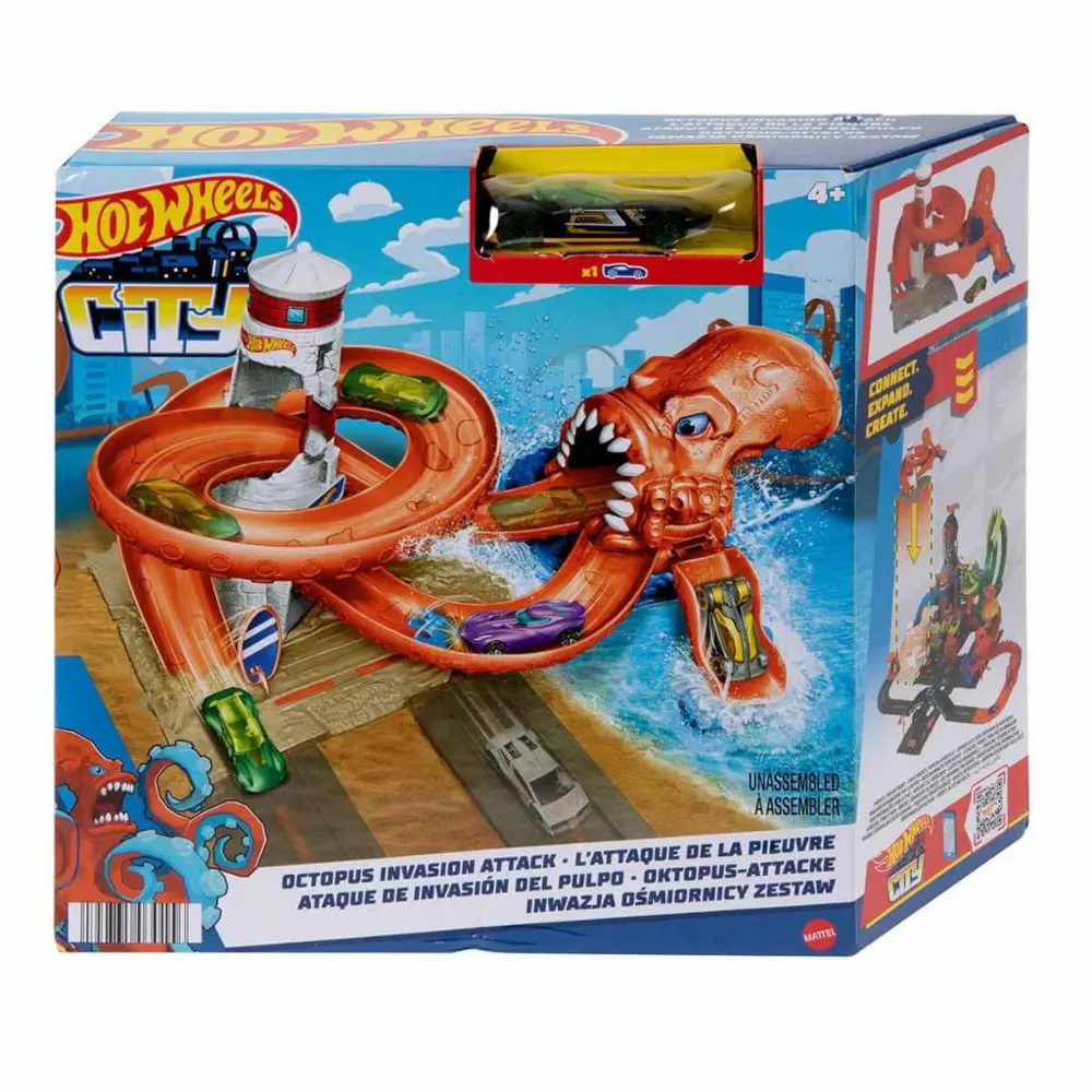 Hot Wheels City Düşmanlarla Mücadele Serisi Octopus Invasion Atta