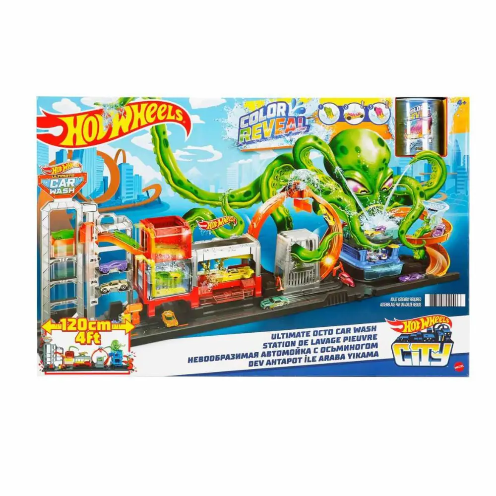 Hot Wheels Dev Ahtapot ile Araba Yıkama Oyun Seti GTT96