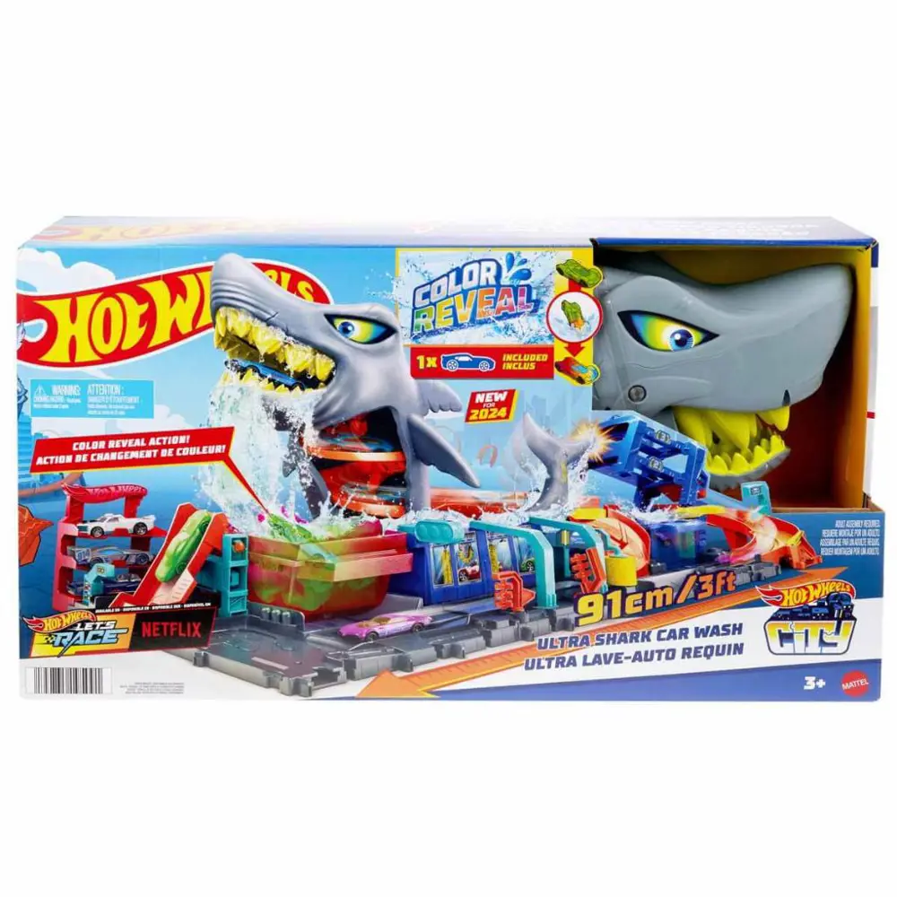 Hot Wheels Şehri Muhteşem Köpek Balığı Araba Yıkama Oyun Seti HTN