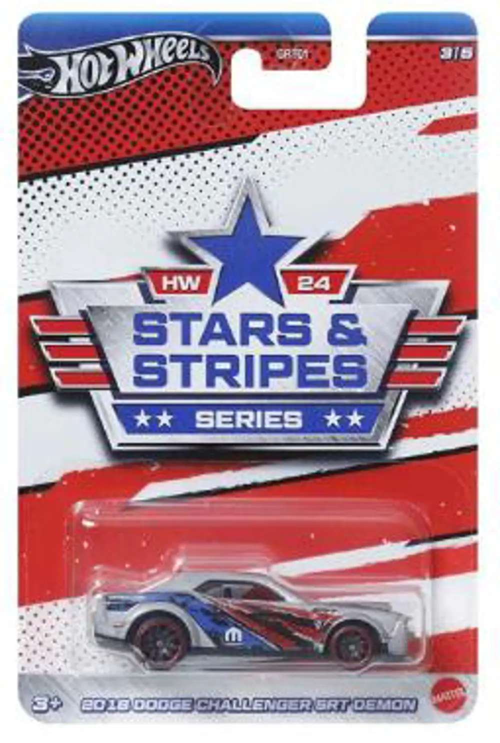 Hot Wheels Stars Stripes Series 2018 Dodge Challenger SRT Demon H