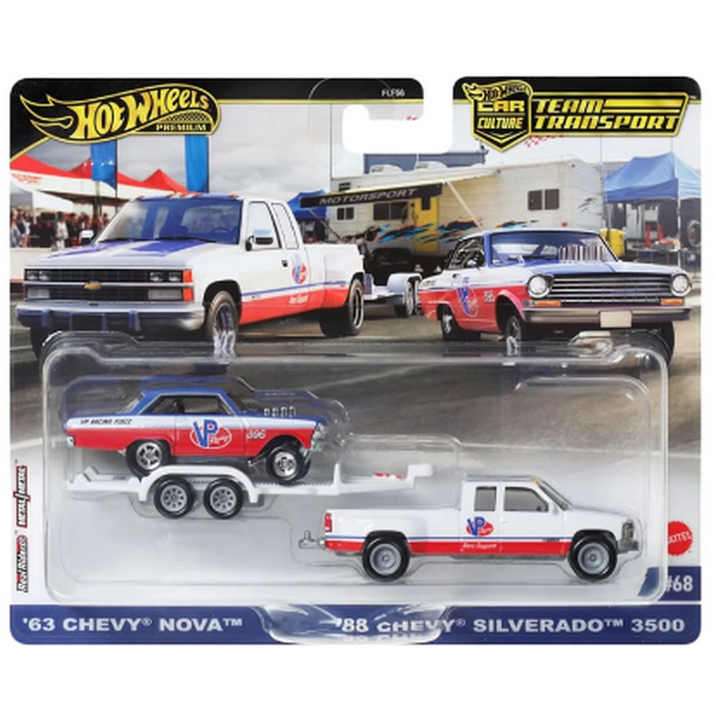Hot Wheels Team Transport 63 Nova 88 Chevy Silverado 3500 HRV42 Hot Wheels Team Transport 63 Nova 88 Chevy Silverado 3500 HRV42