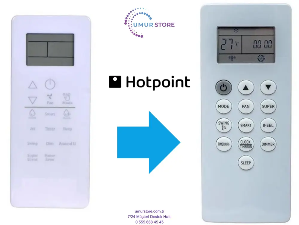 Hotpoint DG11P1-04 Uyumlu Klima Kumandası