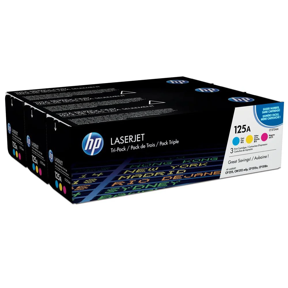 HP 125A Mavi-Kırmızı-Sarı 3lü Takım Toner CF373AM CB541A-CB542A-C