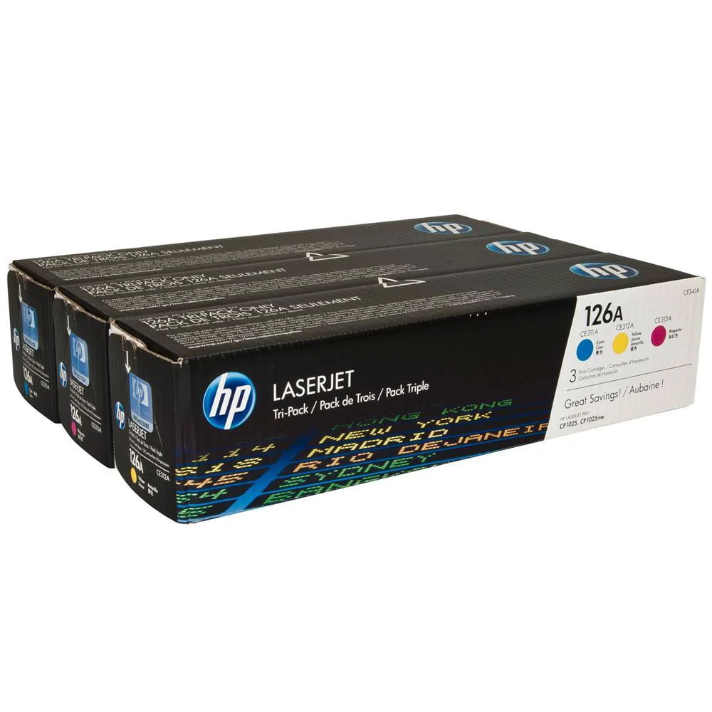 HP 126A Mavi-Kırmızı-Sarı 3lü Takım Toner CF341AM CE311A-CE312A-C