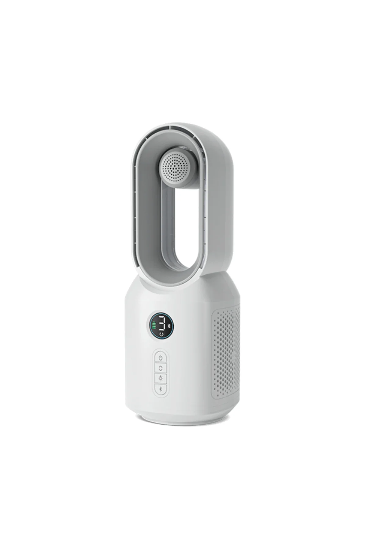 HP-F29 Sessiz Pervanesiz 360° Döner USB Şarjlı Masaüstü Fan – Bluetooth Hoparlörlü, Gece Lambalı, 3'ü 1 Arada Akıllı Tasarım