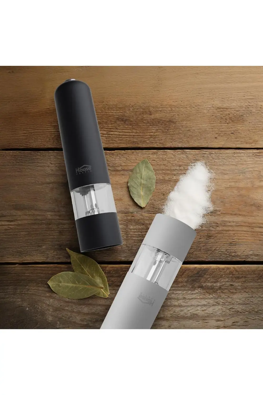 HP67 Pilli Işıklı  Otomatik Tuz ve Baharat Öğütücü Siyah