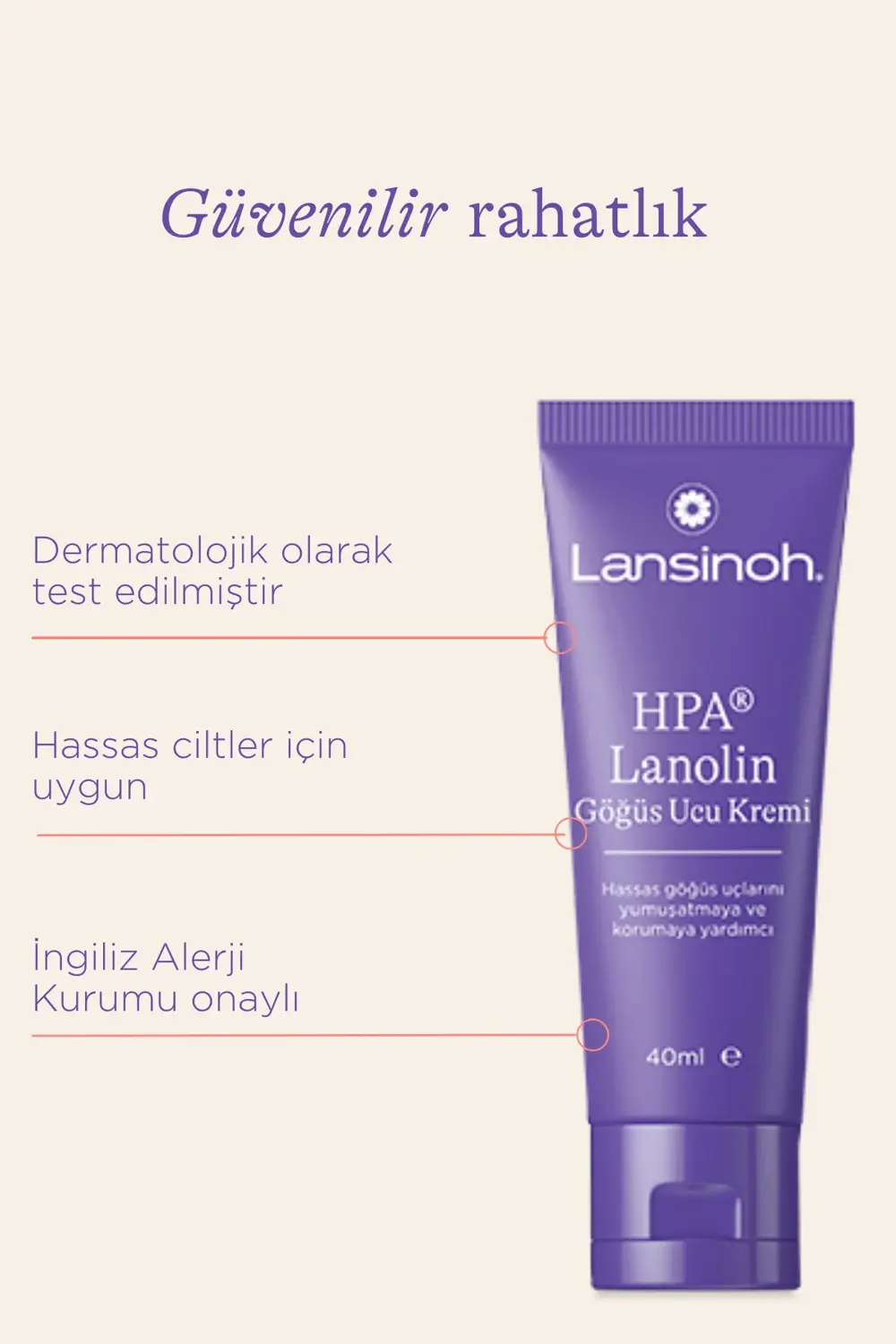 HPA® Lanolin Göğüs Ucu Kremi 40 ml