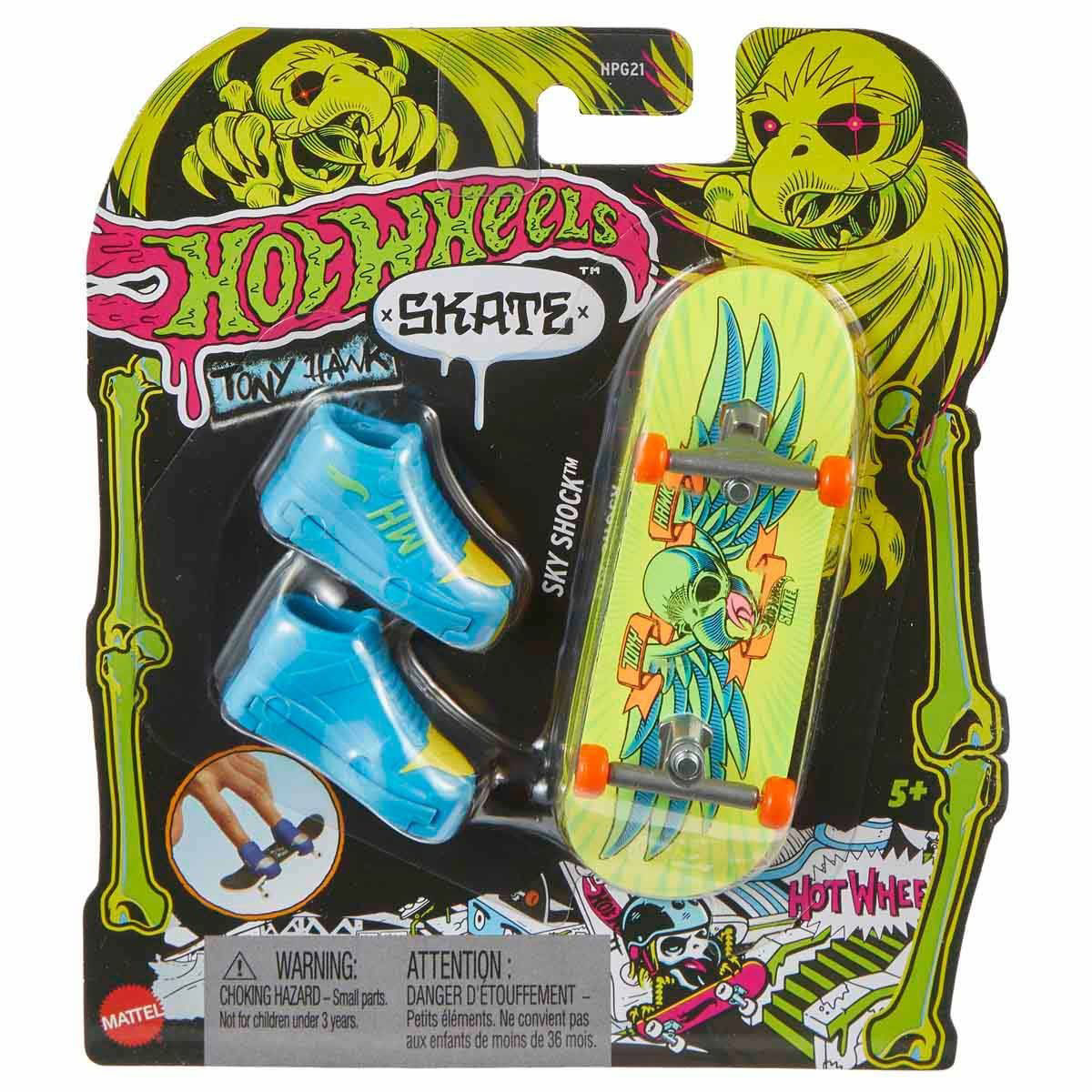 HPG21 Hot Wheels Skate Neon Temalı Parmak Kaykay ve Ayakkabı Pake