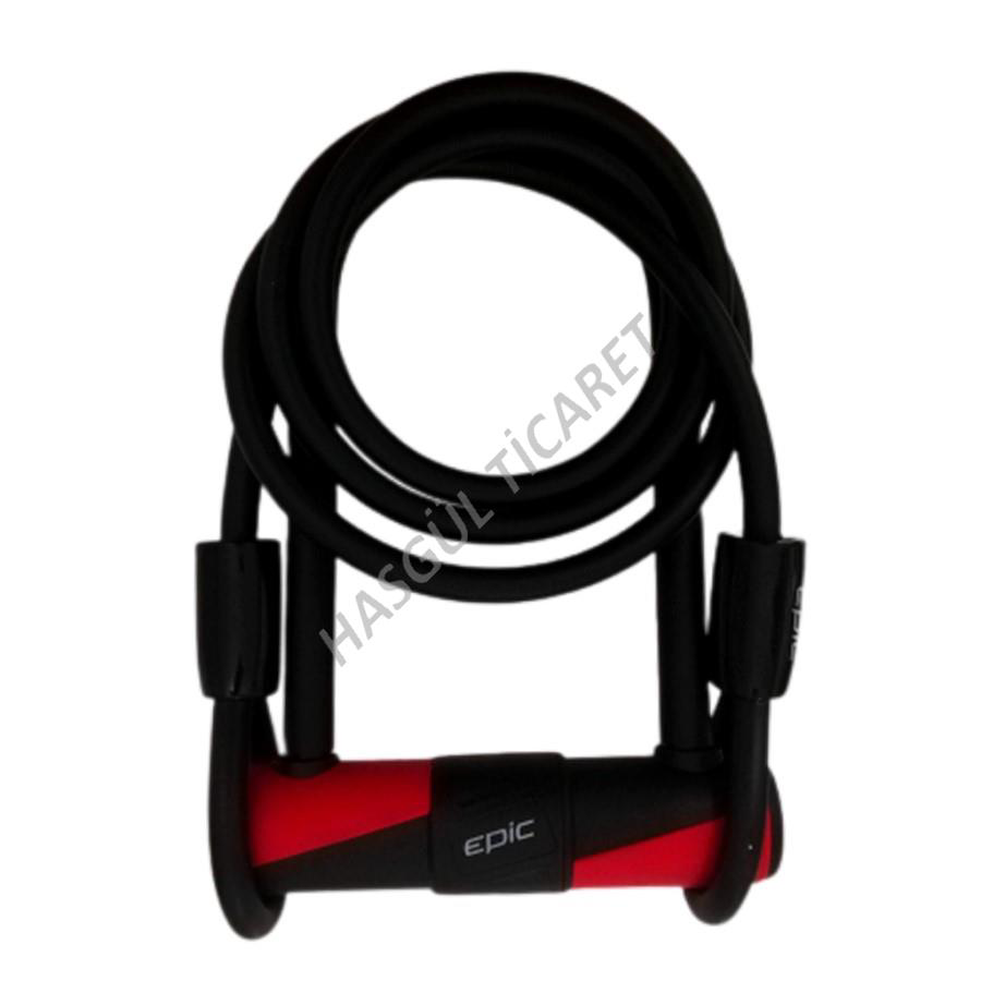 HSGL 12x18cm U-KİLİT  5x180cm ÇELİK HALAT KİLİT SETİ