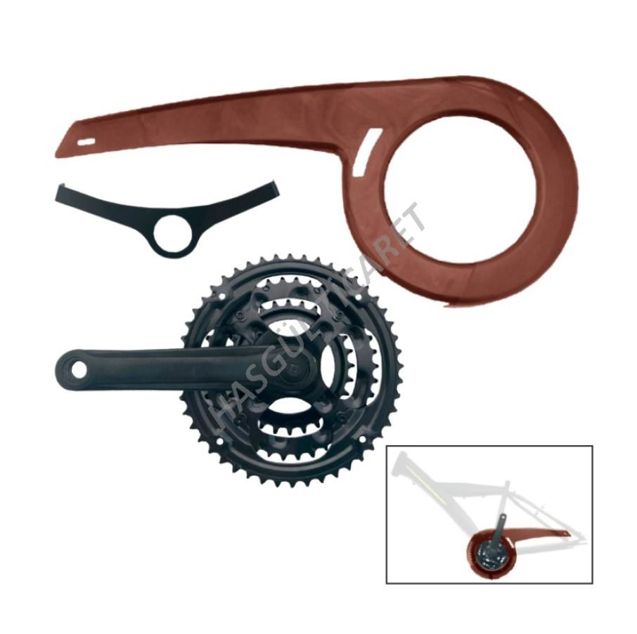 Hsgl   Bisiklet Aynakol  Mtb 48X38x28t Ve Zincir Muhafaza Kahveren Hsgl   Bisiklet Aynakol  Mtb 48X38x28t Ve Zincir Muhafaza Kahveren