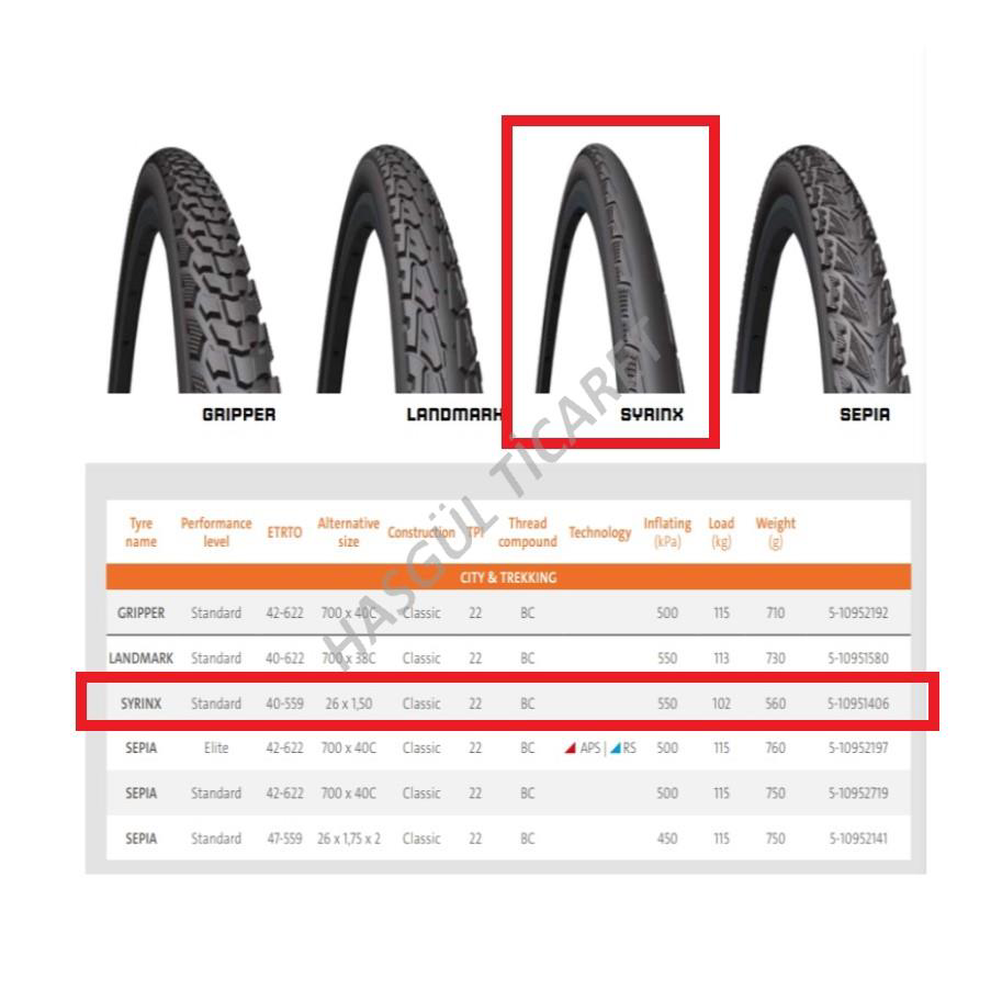 Hsgl Bisiklet Dış Lastik Syrınx 26x1.50 Yol Şehir Bisiklet 26 Jan