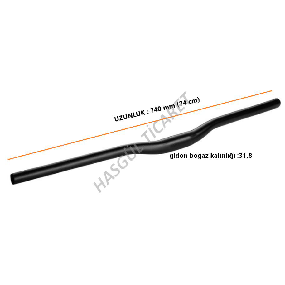 Hsgl  Bisiklet Gidon Siyah  740Mm Uzunluğunda 31.8 Boğaz Kalinliği