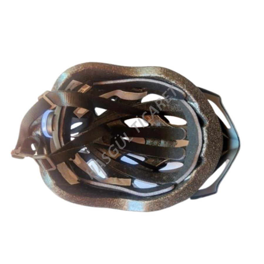 Hsgl  Bisiklet Kask Vernıon Siyah Mavi Flaşörlü Beden L 57-62 Bisi