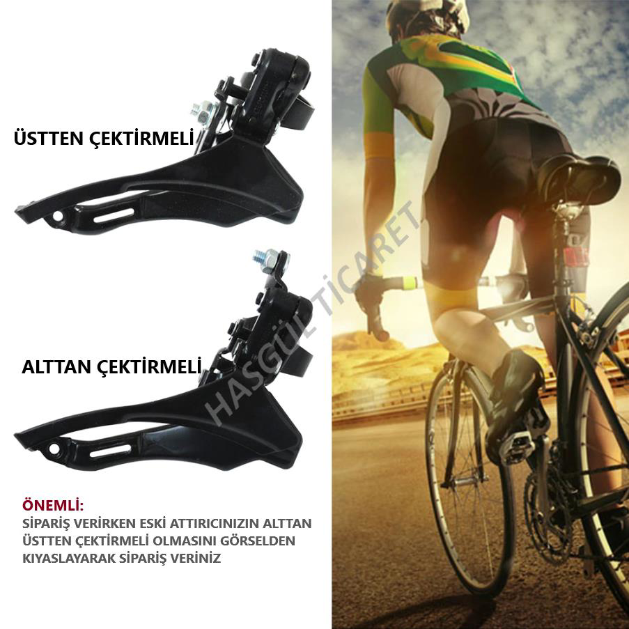 Hsgl  Bisiklet Siyah Alttan Çektirmeli Tz-30 Ön Attırıcı Yedek Par