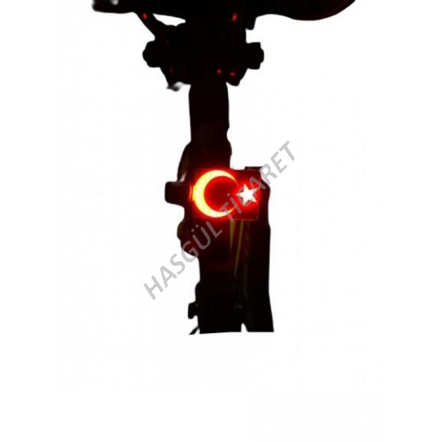 Hsgl  Bisiklet Stop Lambasi Ay Yildizli Usb Şarjli Arka İşik Led