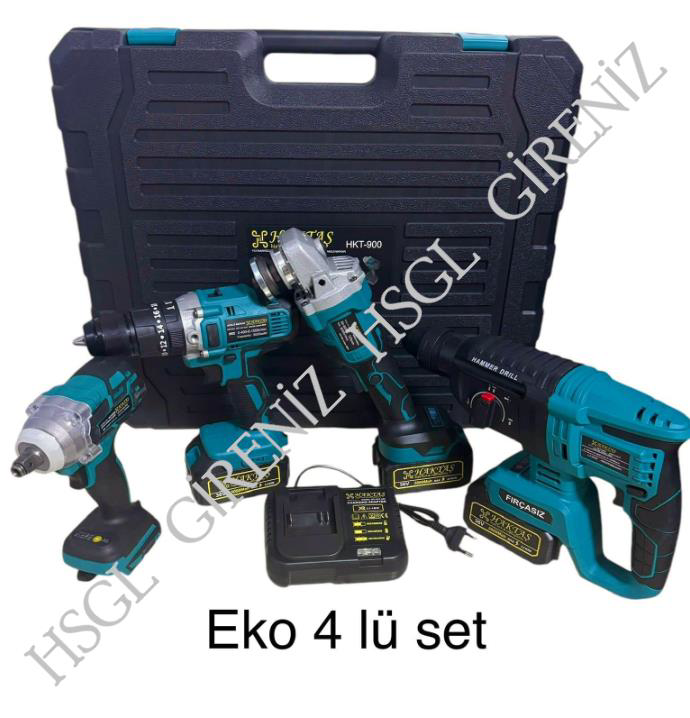 Hsgl  Hkt-900 4’Lü Akülü Şarjlı Set Somun Sıkma, Spiral, Hilti Ve 