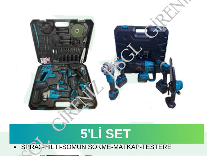Hsgl  Hkt 929 5’Li Akülü Set – Dekopaj, Hilti, Matkap, Somun Sökme